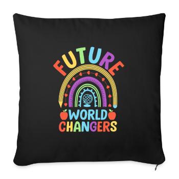 Future World Changers School Teacher Students - Sofa pillowcase 17,3'' x 17,3'' (45 x 45 cm) - black - Front