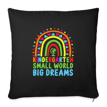 Kindergarten Small World Big Dreams School Teacher - Sofa pillowcase 17,3'' x 17,3'' (45 x 45 cm) - black - Front