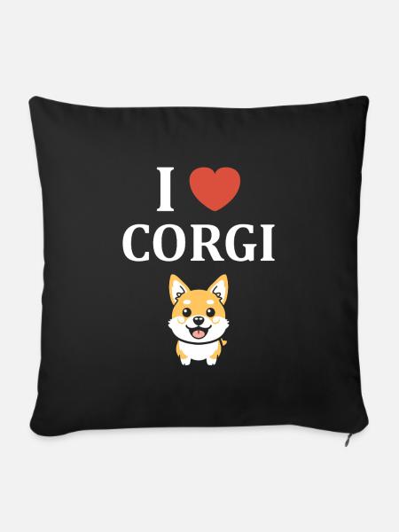 Corgi - Sofakissenbezug 45 x 45 cm - Schwarz