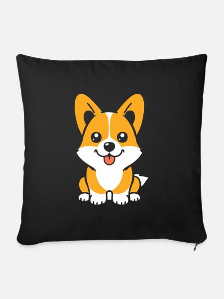 Corgi - Sofakissenbezug 45 x 45 cm - Schwarz
