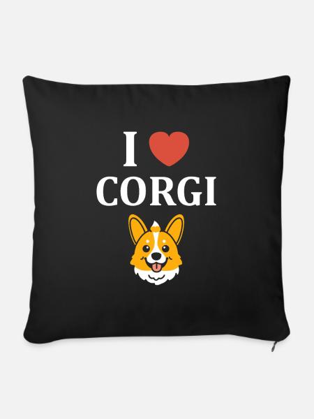 Corgi - Sofakissenbezug 45 x 45 cm - Schwarz