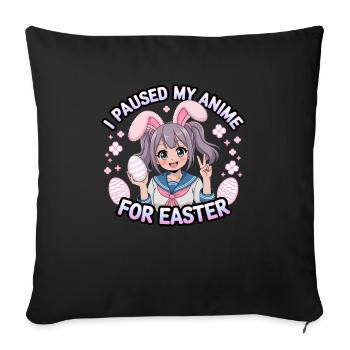 J’ai mis mon anime en pause pour Pâques - Housse de coussin décorative 45 x 45 cm - noir - Devant