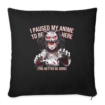 Japan Kawaii Manga Otaku Horror Anime - Sofa pillowcase 17,3'' x 17,3'' (45 x 45 cm) - black - Front