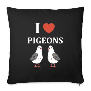 pigeon - Housse de coussin décorative 45 x 45 cm - noir - Devant