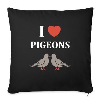 pigeon - Housse de coussin décorative 45 x 45 cm - noir - Devant