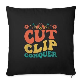 Cut Clip Conquer Couponer Shopper Économisez de l’argent - Housse de coussin décorative 45 x 45 cm - noir - Devant