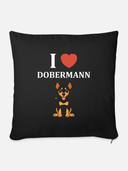 Dobermann - Sofakissenbezug 45 x 45 cm - Schwarz