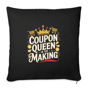 Coupon Queen In The Making Couponer Shopper Économisez - Housse de coussin décorative 45 x 45 cm - noir - Devant