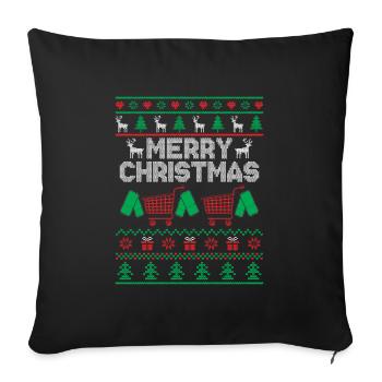 Couponing de Noël Couponer Shopper Économisez de l’argent - Housse de coussin décorative 45 x 45 cm - noir - Devant