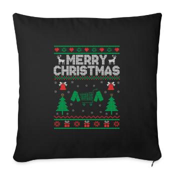 Xmas Merry Christmas Couponer Shopper Geld sparen - Sofakissenbezug 45 x 45 cm - Schwarz - Vorne