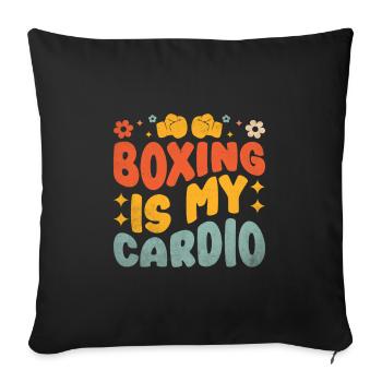 Boxen ist mein Cardio-Boxer-Sport-Kraftstudio - Sofakissenbezug 45 x 45 cm - Schwarz - Vorne