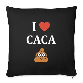 caca - Housse de coussin décorative 45 x 45 cm - noir - Devant