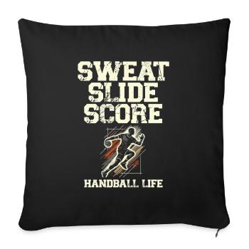 Sweat Slide Score Handball Life Handball Sports - Housse de coussin décorative 45 x 45 cm - noir - Devant