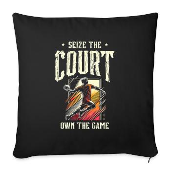 Saisir le terrain Posséder le jeu Handball Sports - Housse de coussin décorative 45 x 45 cm - noir - Devant