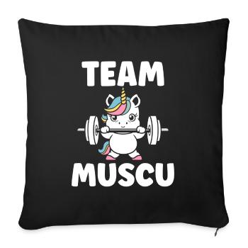 Humour musculation - Housse de coussin décorative 45 x 45 cm - noir - Devant