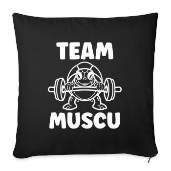 Animaux Humour musculation - Housse de coussin décorative 45 x 45 cm - noir - Devant