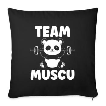 Animaux Humour musculation - Housse de coussin décorative 45 x 45 cm - noir - Devant