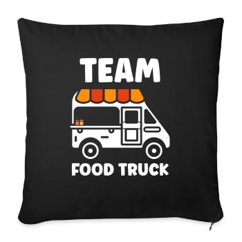 Food truck - Housse de coussin décorative 45 x 45 cm - noir - Devant