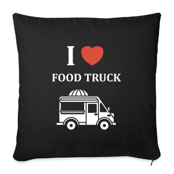 Food truck - Housse de coussin décorative 45 x 45 cm - noir - Devant