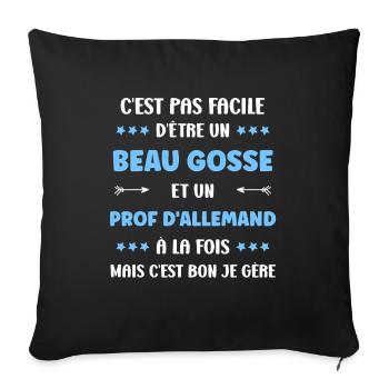 prof allemand - Housse de coussin décorative 45 x 45 cm - noir - Devant