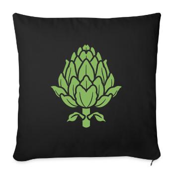 artichoke - Sofa pillowcase 17,3'' x 17,3'' (45 x 45 cm) - black - Front