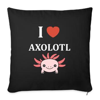 axolotl - Housse de coussin décorative 45 x 45 cm - noir - Devant