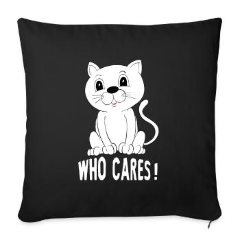 Katzen Mutter Miau Lustig Katzendame T-Shirt - Sofakissenbezug 45 x 45 cm - Schwarz - Vorne
