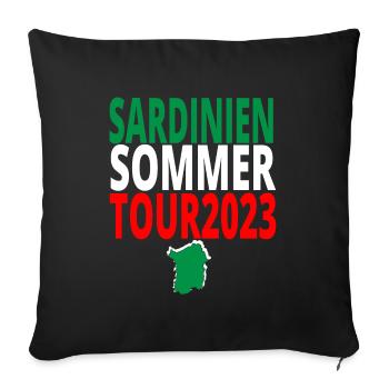 Sardinia Tour 2023 Holiday T-Shirt Summer - Sofa pillowcase 17,3'' x 17,3'' (45 x 45 cm) - black - Front