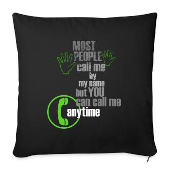 You can call me anytime - Sofa pillowcase 17,3'' x 17,3'' (45 x 45 cm) - black - Front
