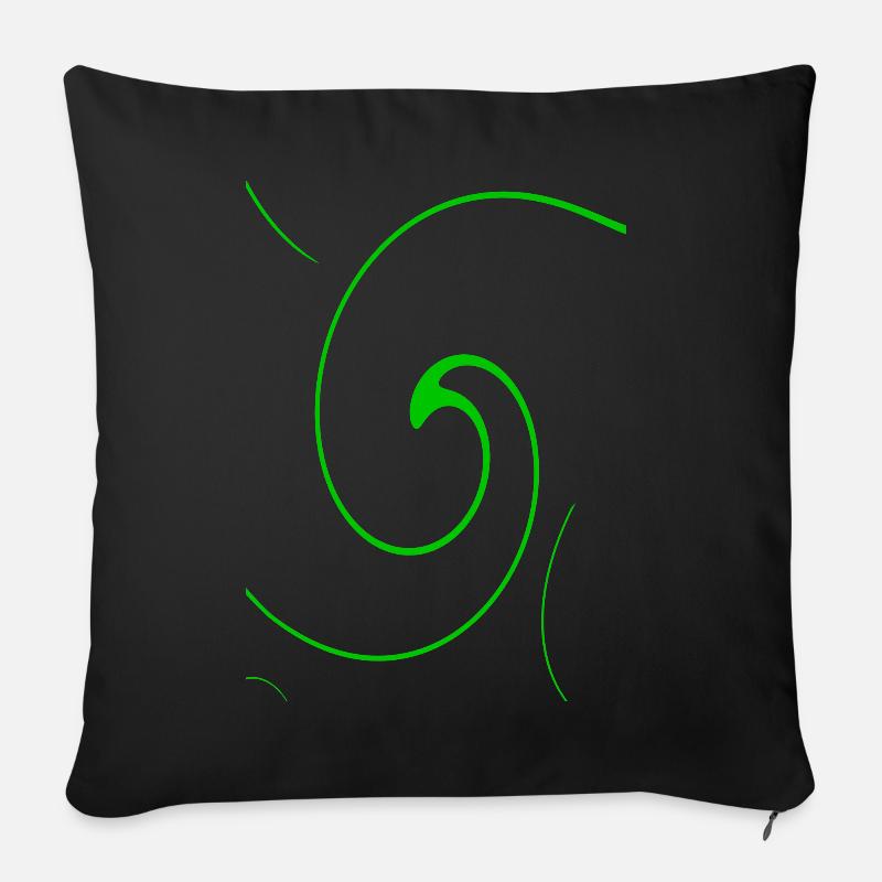 Neon Spirale - Sofakissenbezug 45 x 45 cm - Schwarz