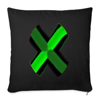 Neon Black X - Sofa pillowcase 17,3'' x 17,3'' (45 x 45 cm) - black - Front