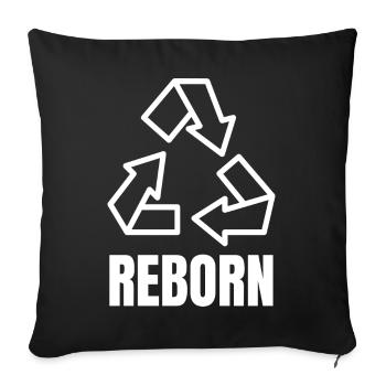 Reborn Cadeau chrétien - Housse de coussin décorative 45 x 45 cm - noir - Devant