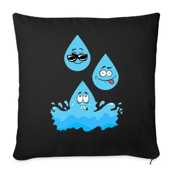 Drop of water - Sofa pillowcase 17,3'' x 17,3'' (45 x 45 cm) - black - Front