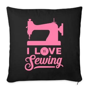 I Love Sewing Seamstress Seamstress - Sofa pillowcase 17,3'' x 17,3'' (45 x 45 cm) - black - Front