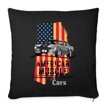 America - Sofa pillowcase 17,3'' x 17,3'' (45 x 45 cm) - black - Front