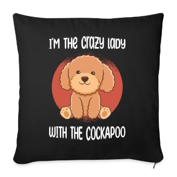 Amateurs de cockapoo | Cadeaux pour animaux de compagnie de race de chien - Housse de coussin décorative 45 x 45 cm - noir - Devant
