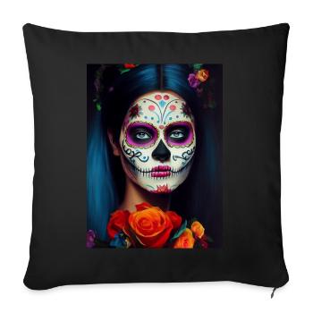 Dia de los muertos, Day of death - Sofa pillowcase 17,3'' x 17,3'' (45 x 45 cm) - black - Front