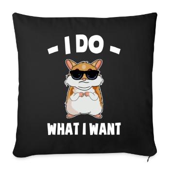 Hamster lover | Pets Rodents Gifts - Sofa pillowcase 17,3'' x 17,3'' (45 x 45 cm) - black - Front