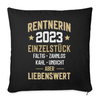 LUSTIG RENTE RENTNERIN 2023 - Sofakissenbezug 45 x 45 cm - Schwarz - Vorne