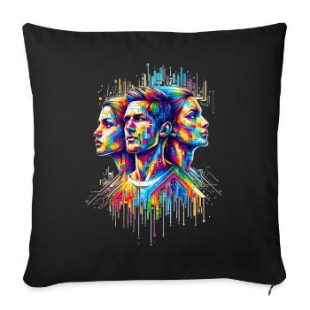 PixelPride - Pixel Pride - Sofakissenbezug 45 x 45 cm - Schwarz - Vorne