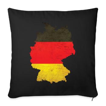 Germany - national border in national flag - Sofa pillowcase 17,3'' x 17,3'' (45 x 45 cm) - black - Front