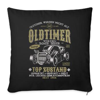 OLDTIMER WERDEN NICHT ALT 1964 60 JAHRE - Sofakissenbezug 45 x 45 cm - Schwarz - Vorne
