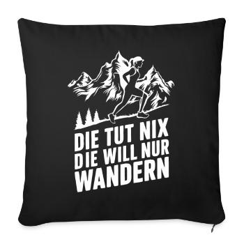 Hiking Hikers Hike Mountains Forest - Sofa pillowcase 17,3'' x 17,3'' (45 x 45 cm) - black - Front