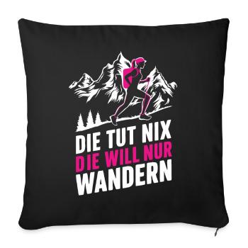 Hiking Hikers Hike Mountains Forest - Sofa pillowcase 17,3'' x 17,3'' (45 x 45 cm) - black - Front