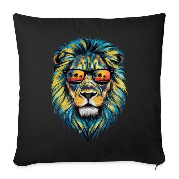 Lion Lion Animal Africa - Sofa pillowcase 17,3'' x 17,3'' (45 x 45 cm) - black - Front