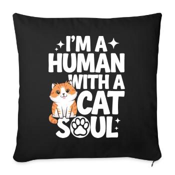 Chat Chats Amoureux Chat Propriétaire Chaton - Housse de coussin décorative 45 x 45 cm - noir - Devant