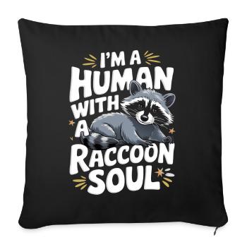 Raton laveur - Housse de coussin décorative 45 x 45 cm - noir - Devant