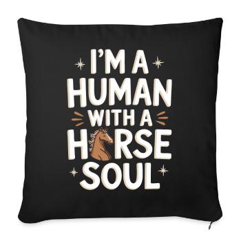 Horse Horse Riding Horse Riding Jumping - Sofa pillowcase 17,3'' x 17,3'' (45 x 45 cm) - black - Front