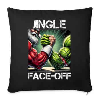 Musculation Gym Père Noël Noël Humour - Housse de coussin décorative 45 x 45 cm - noir - Devant