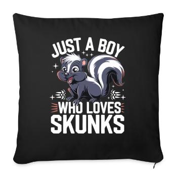 Animaux du zoo de mouffette - Housse de coussin décorative 45 x 45 cm - noir - Devant